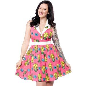 Sourpuss Pink Pineapple Print Dress